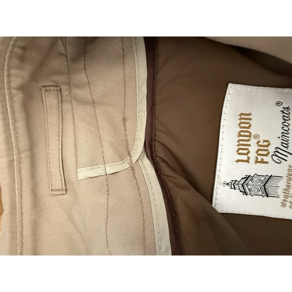 VTG 80s London Fog Maincoats Thinsulate Trench Coat Mens 38R Khaki USA Flawless